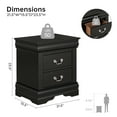 thumbnail image 2 of Leovanni Solid Wood Nightstand Set of 2, End Table with Drawers and Metal Handles, No Assembly Required, For Bedroom, Living Room, Adult, Black, 2 of 10