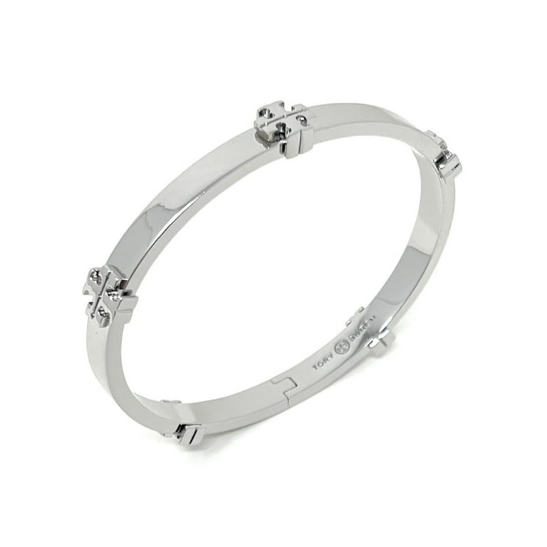 Tory Burch Classic Logo Hinge Bangle 168864 ブレスレット Tory Burch Classic Logo Hinge Bangle, Silver - Walmart.com