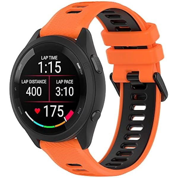 wonima11 Band for Garmin Forerunner 265 Watch, Soft Silicone Strap for Garmin Forerunner 265 Running GPS Unit, Colorful Band for Garmin 265 Watch Women Men