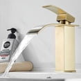 thumbnail image 3 of Robinet de Lavabo en Cascade Dorée Moderne pour Salle de Bain, Mitigeur Réglable Eau Chaude et Froide, 3 of 5