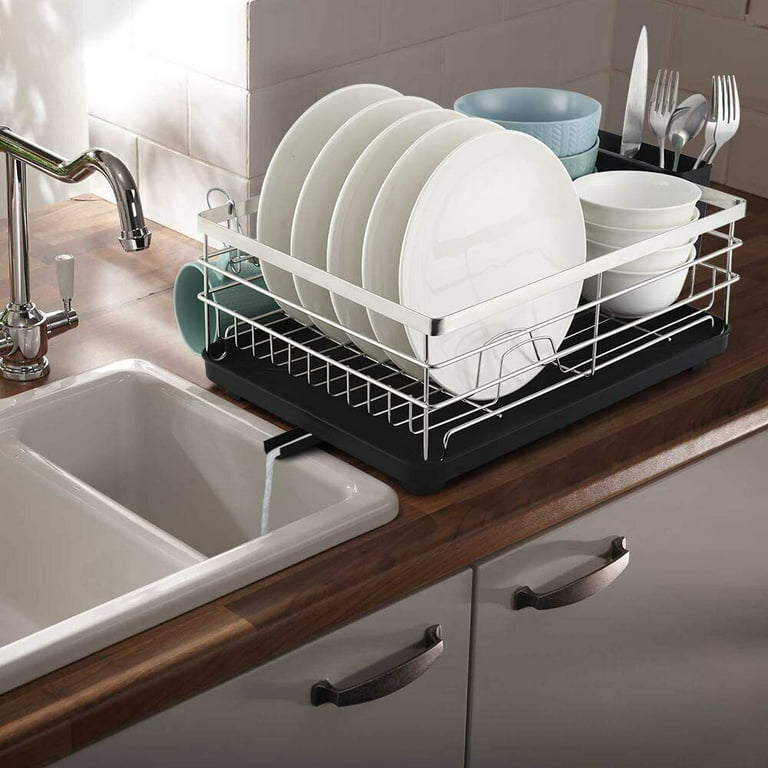 Dish Drying Rack, Dish Rack For Kitchen Counter, Rust-proof Dish Drainer  With Drying Board And Utensil Holder For Kitchen Counter Cabinet, Kitchen  Accessaries, Back To School Supplies - Temu