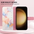 thumbnail image 4 of for Samsung Galaxy S24 Plus PU Leather Wallet case, Marble Pattern Credit Card Holder,Flip Folio Book Kickstand Cover Women Men with Long + Short Strap for Samsung Galaxy S24 Plus, Colored, 4 of 6