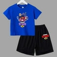 thumbnail image 1 of Ensemble de Vêtements Décontractés 2 Pcs T-Shirt à Manches Courtes + Shorts pour Enfants Col Rond Garçons Filles Tout-Petits, 1 of 5