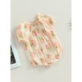 thumbnail image 3 of Bagilaanoe Newborn Baby Girl Rompers Flower Print Short Puff Sleeve Bodysuit 6M 12M 18M 24M Infant Summer One Piece Jumpsuit, 3 of 8
