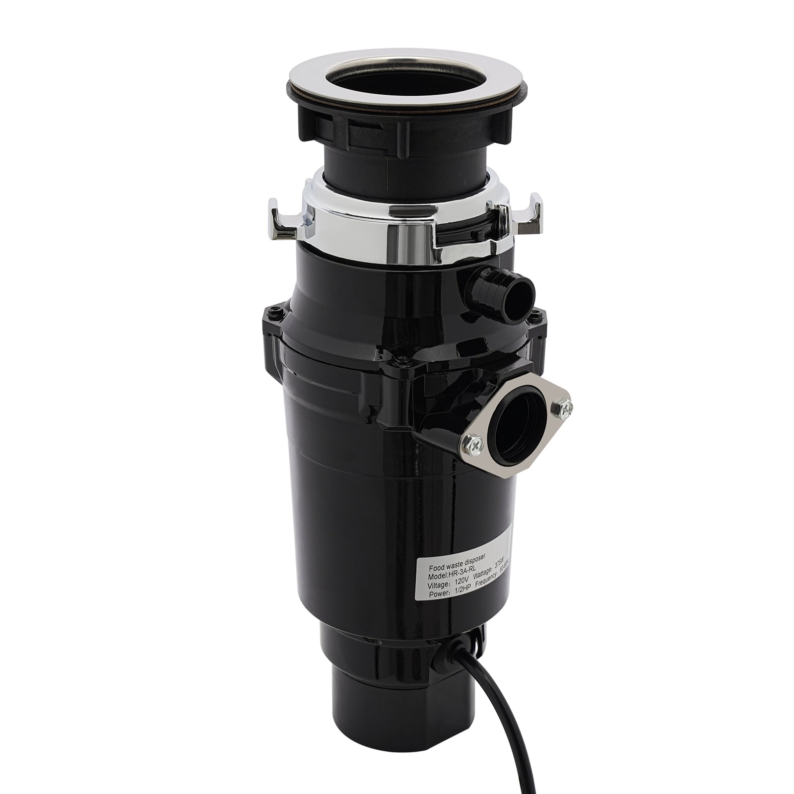 120V Black Feed Garbage Disposer, Food Waste Garbage Disposal, Garbage Disposal for Kitchen Sink For The Disposal of Food Residues
