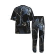 thumbnail image 4 of Mens Pajamas Set Loungewear Short Sleeve Top Pants Soft Sleepwear Pjs Sets, Skull Gothic Bones Witchy, 4 of 6