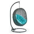 thumbnail image 2 of Modway Hide Outdoor Patio Swing Chair With Stand in Gray Turquoise, 2 of 8