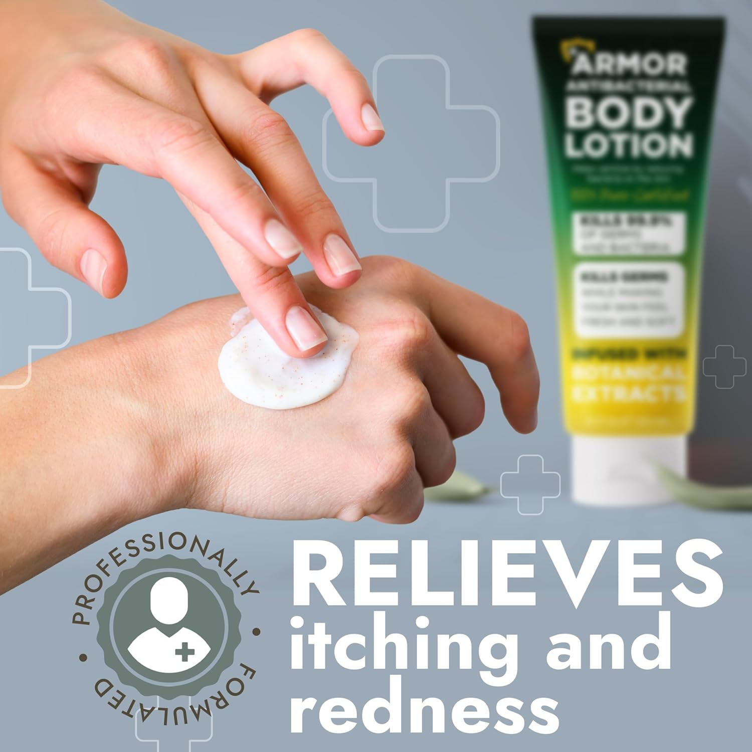 Antibacterial Body Lotion Antifungal Cream | Kills 99.9% of Germs and Bacteria | Helps Sanitize Skin | Infused with Botanical Extracts