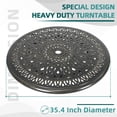 thumbnail image 3 of MEETWARM Outdoor 35.4" Lazy Susan Turntable for Table, All Weather Cast Aluminum Large Round Serving Plate Tabletop Rotating Tray with 2" Umbrella Hole, Silent & Smooth Spin, Dark Bronze, 3 of 8