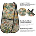 thumbnail image 2 of Yayeee Double Oven Mitt Kitchen Heat Resistant Baking 35" x7" Quilted Glove, Beige Floral Garden, 2 of 6