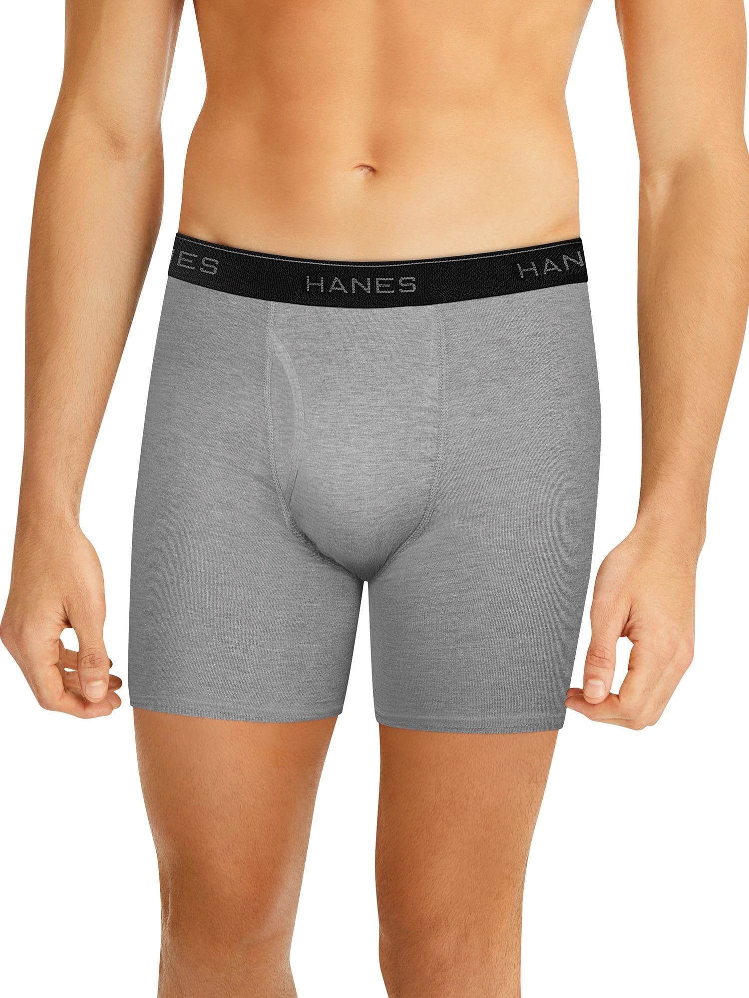 Hanes Men's Stretch Black/Grey Boxer Briefs, 3 Pack