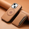thumbnail image 3 of Detachable Wallet Card Case For iPhone 15 Wallet Case Credit Card Holder, Premium Leather Kickstand Flip Hidden Magnetic Clasp Durable Shockproof Protective For iPhone 15, Khaki, 3 of 11