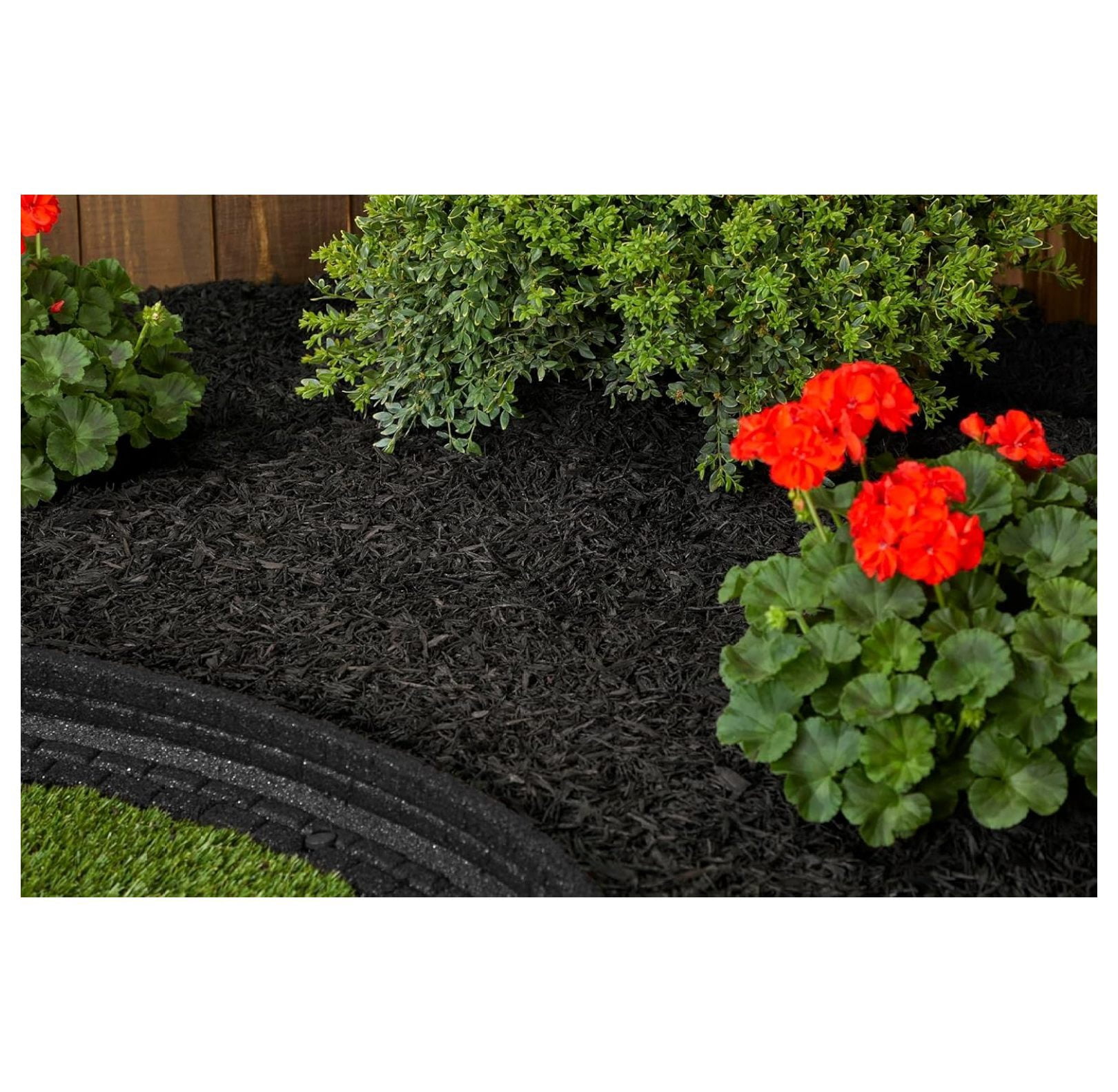 Premium Shredded Rubber Mulch for Gardens, Lawns, and Landscaping | Long Lasting Color | Looks Like Natural Wood Mulch (0.8 Cu. Ft. - 16 LBS, Black)