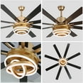 thumbnail image 5 of Bella Depot 72" Modern LED Gold Ceiling Fan 6-Speed Reversible DIY Shape Chandelier With Dimmable Light and Remote Control, 5 of 12