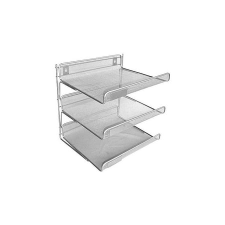 Pure Silver Wire - Staples Silver Wire Mesh 3-Tier Desk Shelf 12 1/2