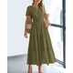 thumbnail image 2 of Vestido casual BTFBM para mujer, verano 2025, cuello en V, verde militar, 2 of 9
