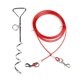 thumbnail image 1 of Dog Tie Out Cable and Stake, 10m Outdoor Dog Leash for Runnin,Camping,with 16inch Heavy Duty Dog Anchor Spiral Stake, 1 of 5