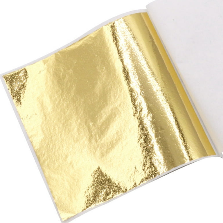 SEWACC 50pcs Gold Leaf Edible Foil Paper Metallic Gold Foil Leaf Paper Nail  Art Decoration Gold Foil Paper Foil Paper for Arts Foil for Crafts Art