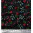 thumbnail image 1 of Soimoi Cotton Duck Fabric Leaves & Pink Flower Floral Print Fabric by the Yard 42 Inch Wide, 1 of 3