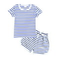 thumbnail image 3 of Boys Clothes Kids Sports Shorts Sets Children's Spring Summer Cotton Stripe Prints Short Sleeved 3 6 12 18 24 Months 3T T-Shirt & Set For And Girls 2PCS, 3 of 3