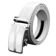 thumbnail image 1 of Cinturón blanco de piel auténtica para hombre con hebilla automática, cinturón de 3,5 cm de ancho y 105 cm de largo, 1 of 5