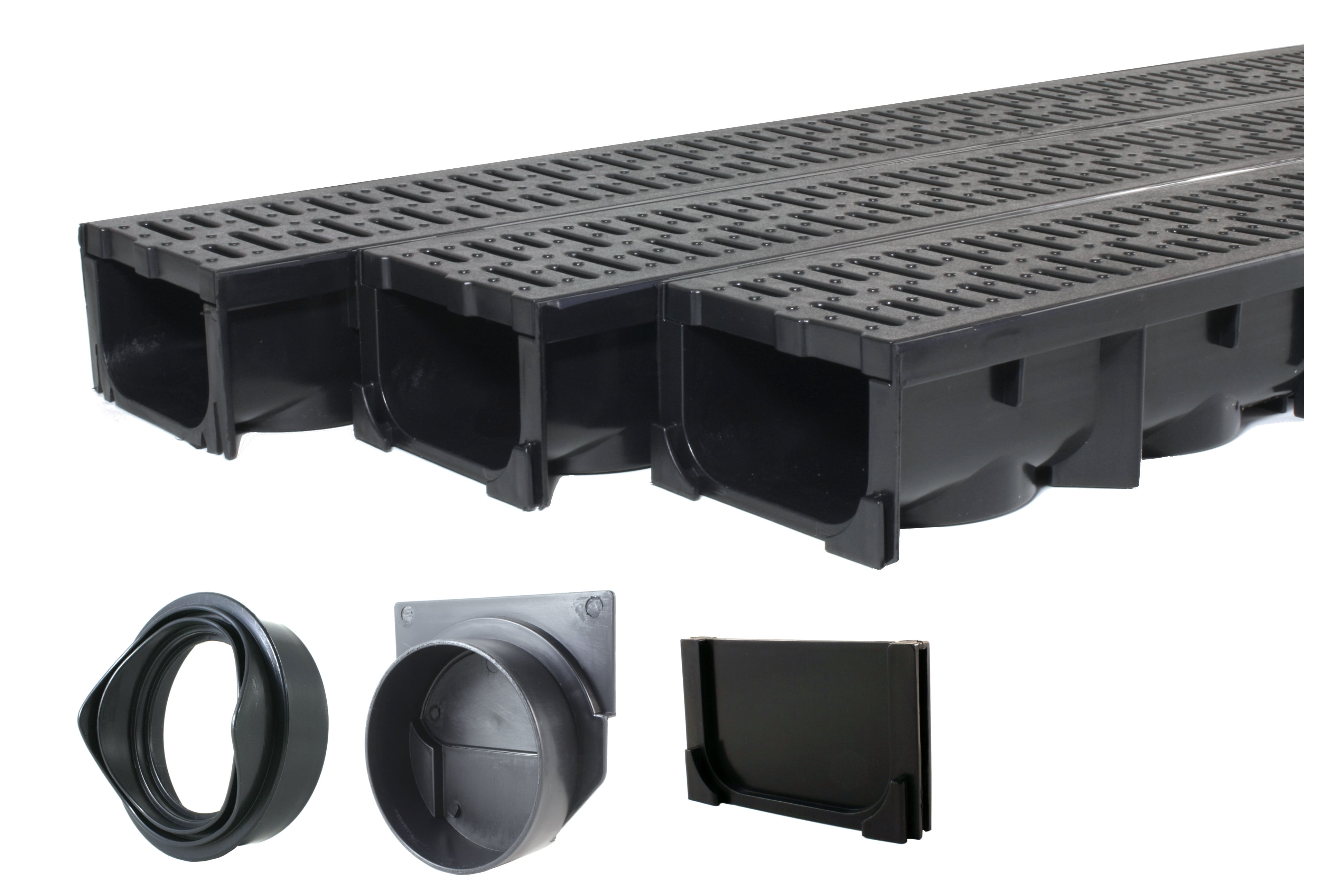 StormDrain FSD-054-S 5-inch Black Square Bottom Outlet Drain Grate