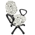 thumbnail image 1 of Nautical Office Chair Slipcover, Sketch Style Pattern with Continuous Seashells Summer Beach Souvenirs Marine Art, Protective Stretch Decorative Fabric Cover, Standard Size, Grey Ivory, by Ambesonne, 1 of 5