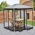 thumbnail image 2 of Topchances Gazebo Universal Replacement Mosquito Netting, 10' x 10' Outdoor Canopy Mesh Netting Screen 4-Panel Sidewall Curtains with Zipper and Sandbags (Black), 2 of 9