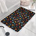 thumbnail image 3 of Black Colorful Skull Bone Flannel Non Slip Door Rugs,Washable Door Mats Indoor,Decorative Door Mats,Dirt-Resistant and Absorbent Doormat for Entrance,Bedroom,Kitchen,Bathroom,23.5"x16", 3 of 5