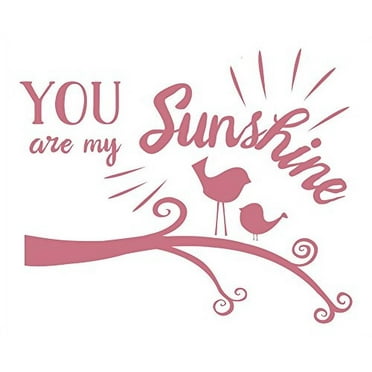 Wall Decor Plus More WDPM3765 You are My Sunshine Birds and Branch Graphics for Kids Room Wall Art Decal Stickers 28 x 23 Lipstick Pink