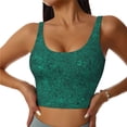 thumbnail image 1 of Balery Teal Marble Sujetadores deportivos con espalda cruzada para mujer, acolchados, sin costuras, de alto impacto, ideales para yoga, gimnasio, entrenamiento y fitness.-Medium, 1 of 8