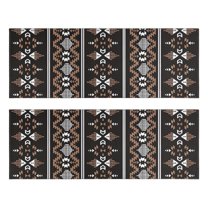 Kitchen Rugs Sets Of 2,Brown Striped Geometric Pattern Anti Fatigue Kitchen Mat Rugs Non Slip Washable,Decorative Kitchen Floor Mats for Kitchen,Sink,Laundry,17"X47"