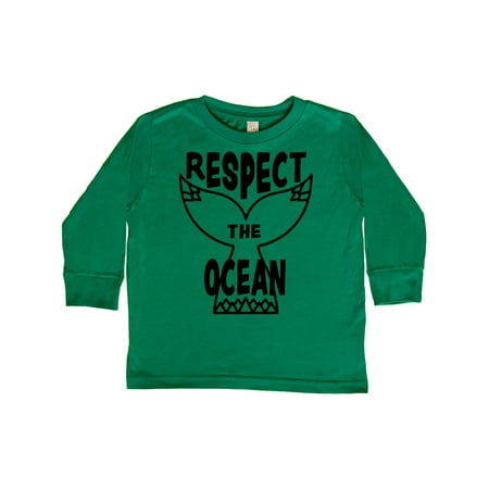 

Inktastic Respect The Ocean with Whale Tail Gift Toddler Boy or Toddler Girl Long Sleeve T-Shirt