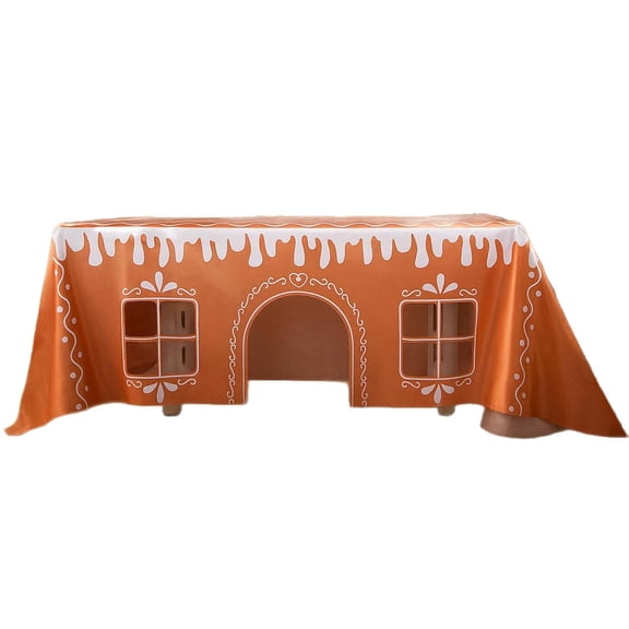 Yucurem Gingerbread House Christmas Tablecloth Holiday Painting Table Cover(m 150x180cm)