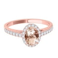 thumbnail image 2 of Aonejewelry 0.70 Ct. Ttw Diamond and Oval Shaped Moragnite Ring In 10K Rose Gold, 2 of 4