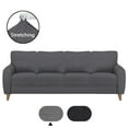 thumbnail image 2 of Skylinewears Stretch Sofa Slipcover High Spandex Couch Sofa Cover Jacquard Furniture Protector Anti-Slip Foams Included (Gray, Medium), 2 of 7