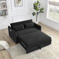 thumbnail image 3 of INCLAKE Modern Velvet Convertible Loveseat Sofa with pillows, Black, 3 of 7