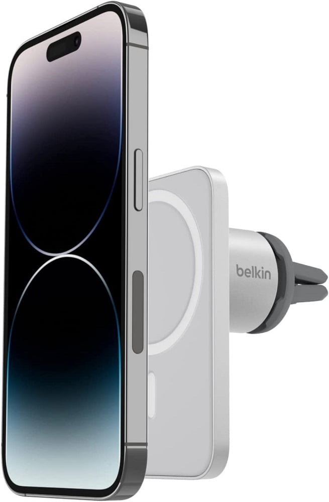 Restored Belkin MagSafe Vent Mount Pro MagSafe iPhone Mount For Car - Silver (Refurbished)