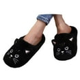 thumbnail image 3 of Women'S Slipper Cat Indoor Outdoor House Slipper Fuzzy Fluffy House Shoes Slip On Comfort Footwear Funny Flat Slides Black US: 8, 3 of 9