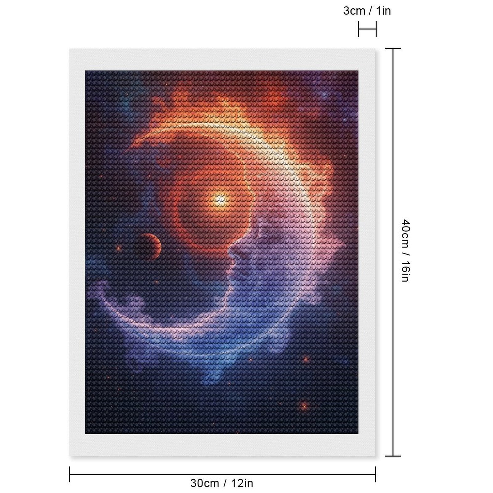 Diamond Art Kits for Adults, Astral Crescent Lunar Flame Face 5D Diamond Painting Kits for Adults Beginners, DIY Full Drill Diamond Painting, Gem Art and Crafts 12x16