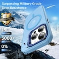 thumbnail image 4 of Magnetic for iPhone 12 Pro Max Case with Screen Protector, Built-in Metal Camera Kickstand,[Compatible with Magsafe] [Wireless Charging] Matte Protective Phone Cover for Women Girls, Light Blue, 4 of 14