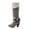 Gray, variant on OAVQHLG3B Women's Comfortable Flap Warm Velvet Belt Buckle Round Head Thick With High Heeled Knee Boots