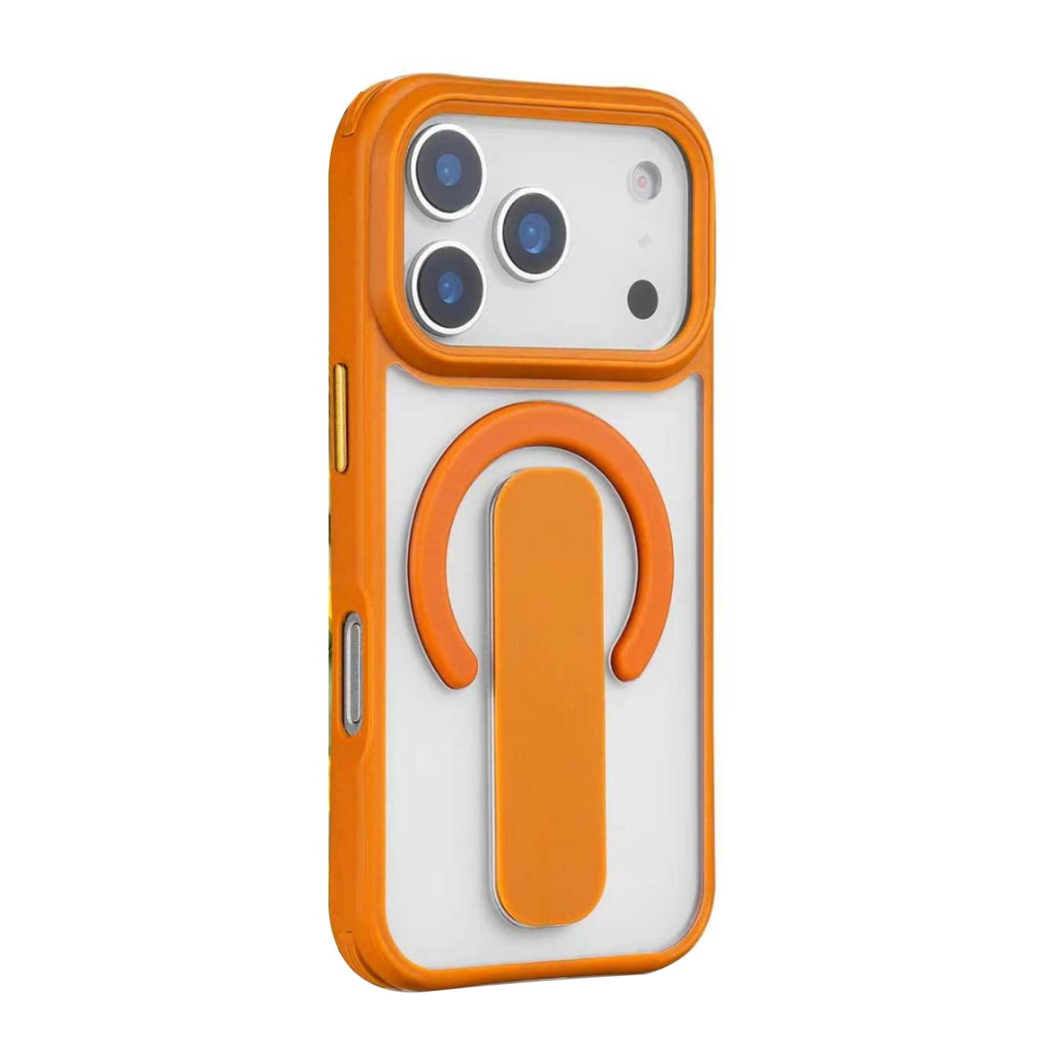 Sophisticated Matte Stand Holder Case with Magsafe for iPhone 17 Pro - Orange