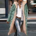 thumbnail image 2 of Fleece Jacket Women Long Puffer Coat Women Oversized Reversible Jackets Shearling Hooded Winter Fashion Coat Clothes Light Green XL, 2 of 6