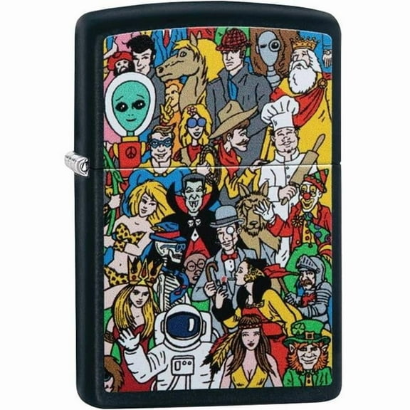 Pro-Cut ZIP-218CI411225 2024 Zippo Custom Wheres Windy Lighter, Black Matte