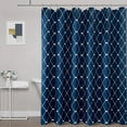 thumbnail image 1 of Blue Shower Curtain for Bathroom Geometric Shower Curtain with Heavy Duty Water Repellent Bath Decor for Showers Bathtubs, 72 x 72 inch, Navy Blue, 1 of 6