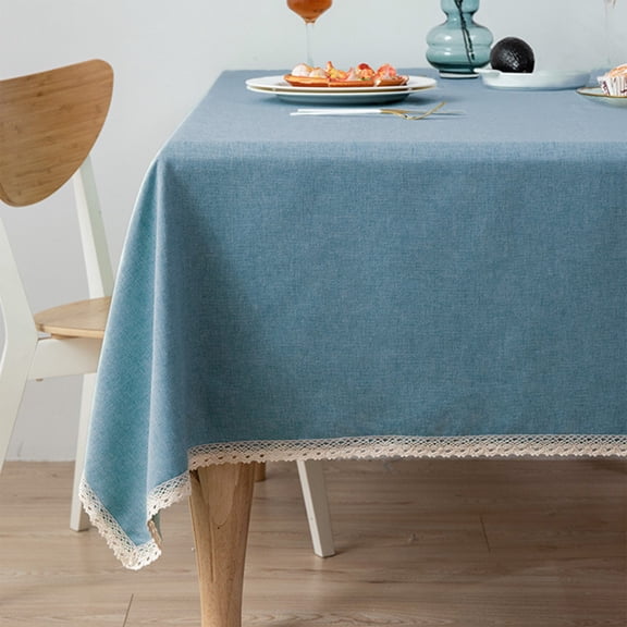 Wrinkle-Free Cotton Linen Tablecloth, Washable Table Cover, Elegant Dining Decor, Indoor Outdoor Use, Perfect for Family Gatherings, Parties and Holidays