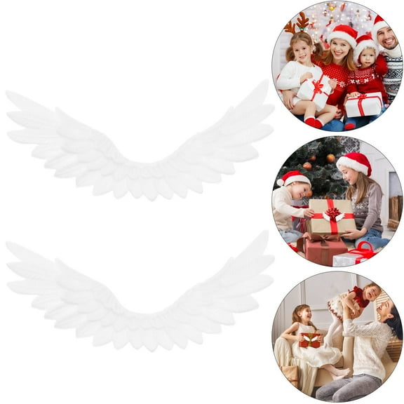 HEMOTON White Plastic Angel Wings for DIY Crafts and Perfect for Christmas Decorations 24pcs