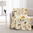 thumbnail image 3 of SPXUBZ Sunflower Bee Botanical Flannel Fleece Throw Blanket, Vintage Wildflower Print Soft Lightweight Blanket, Farmhouse Decor Throw for Sofa Bed, 3 of 5