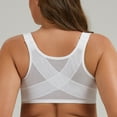 thumbnail image 3 of MELENECA Women's Front Closure Bras Plus Size Unlined Underwire Back Support Posture Bra White 36C, 3 of 7